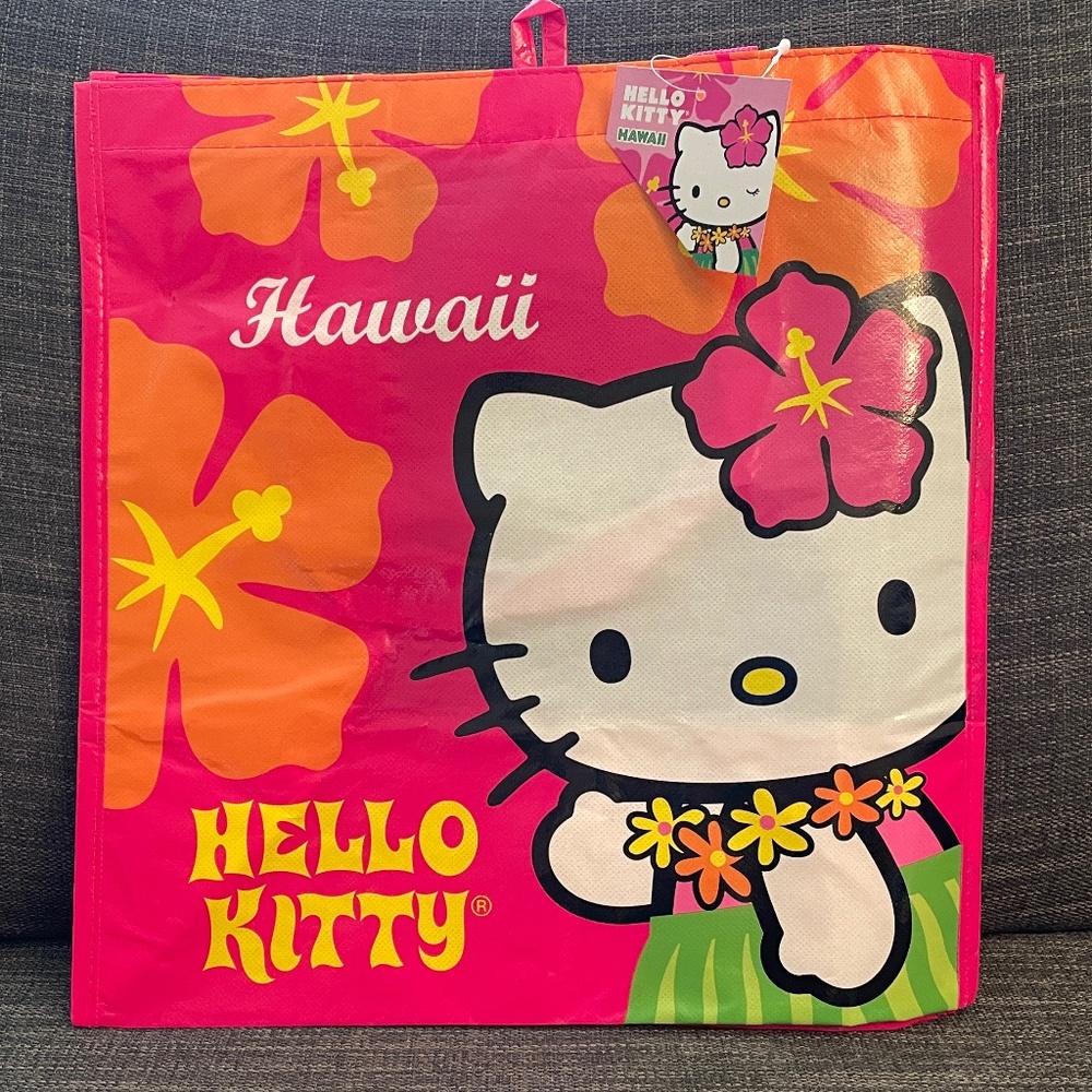NEW, NEVER USED Sanrio Hello Kitty Hawaii Pink Reusable Bag